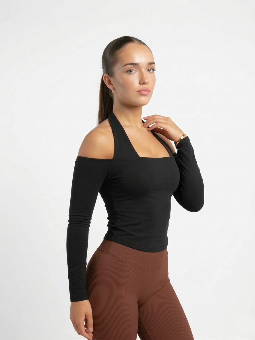 Halo Off Shoulder Long Sleeve | Black