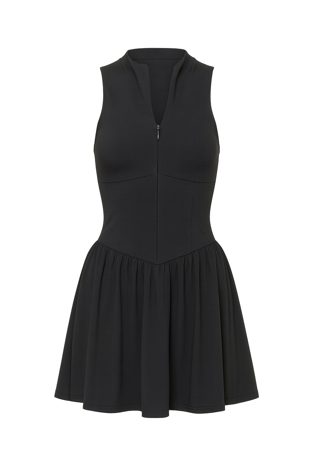 Defined Waist Tennis Dress – Black