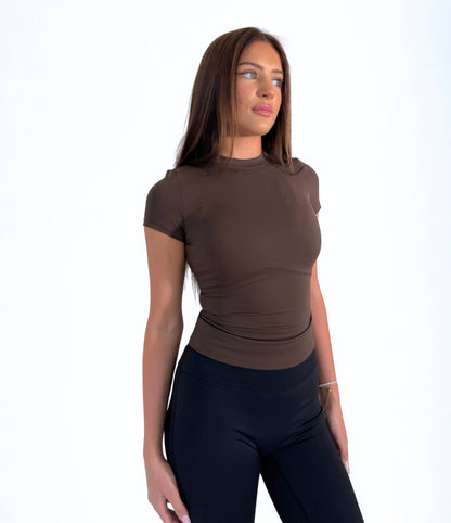 Elevate Short Sleeve Top – Brown