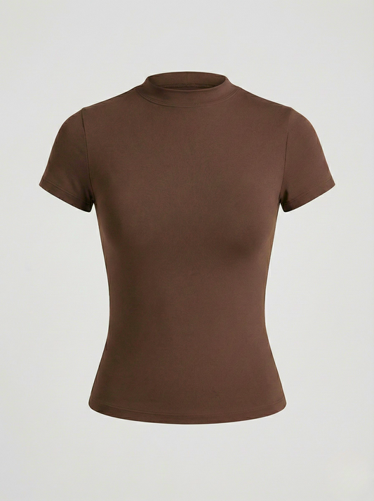 Elevate Short Sleeve Top – Brown