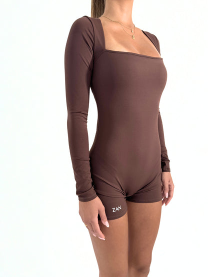 Contour One Piece Romper – Espresso
