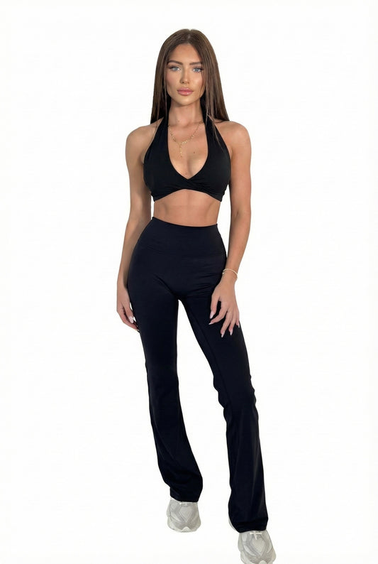 Halo Twist Sports Bra – Black