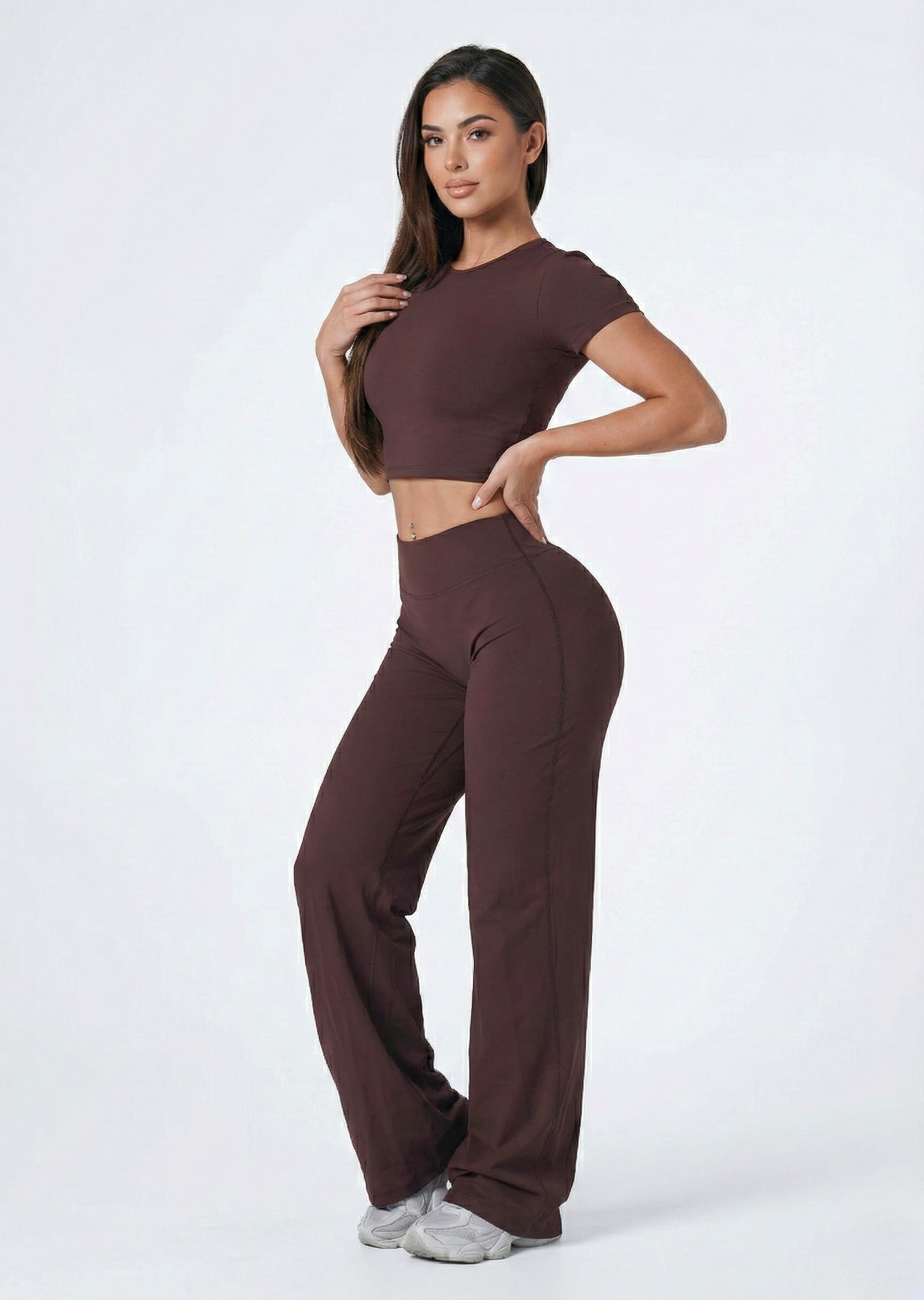 CloudSoft Straight Leg Leggings | Brown