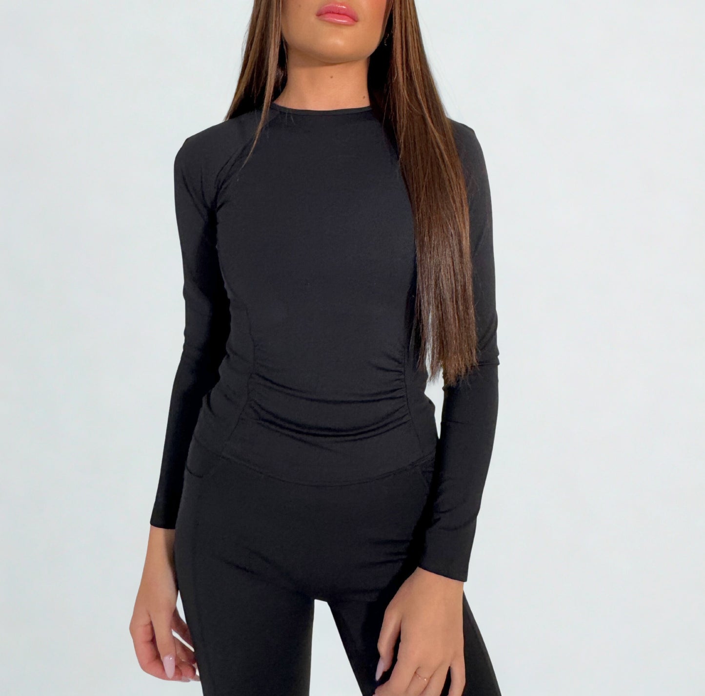 SculptRib Long Sleeve Top – Black