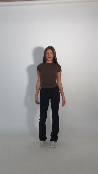 Elevate Short Sleeve Top – Brown